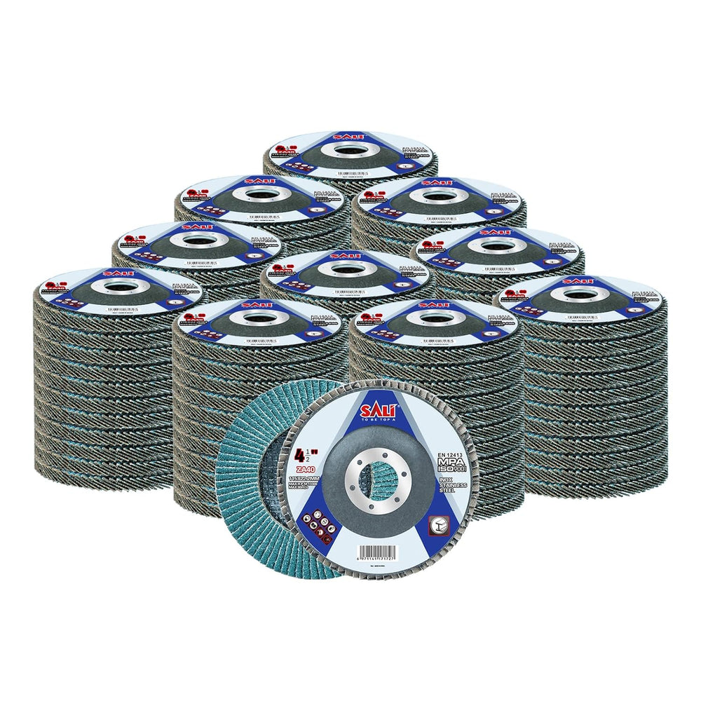 Sali 100 Pack Zirconia Flap Disc 40 Grit 4.5" x 7/8-Inch Sanding Disc Be...