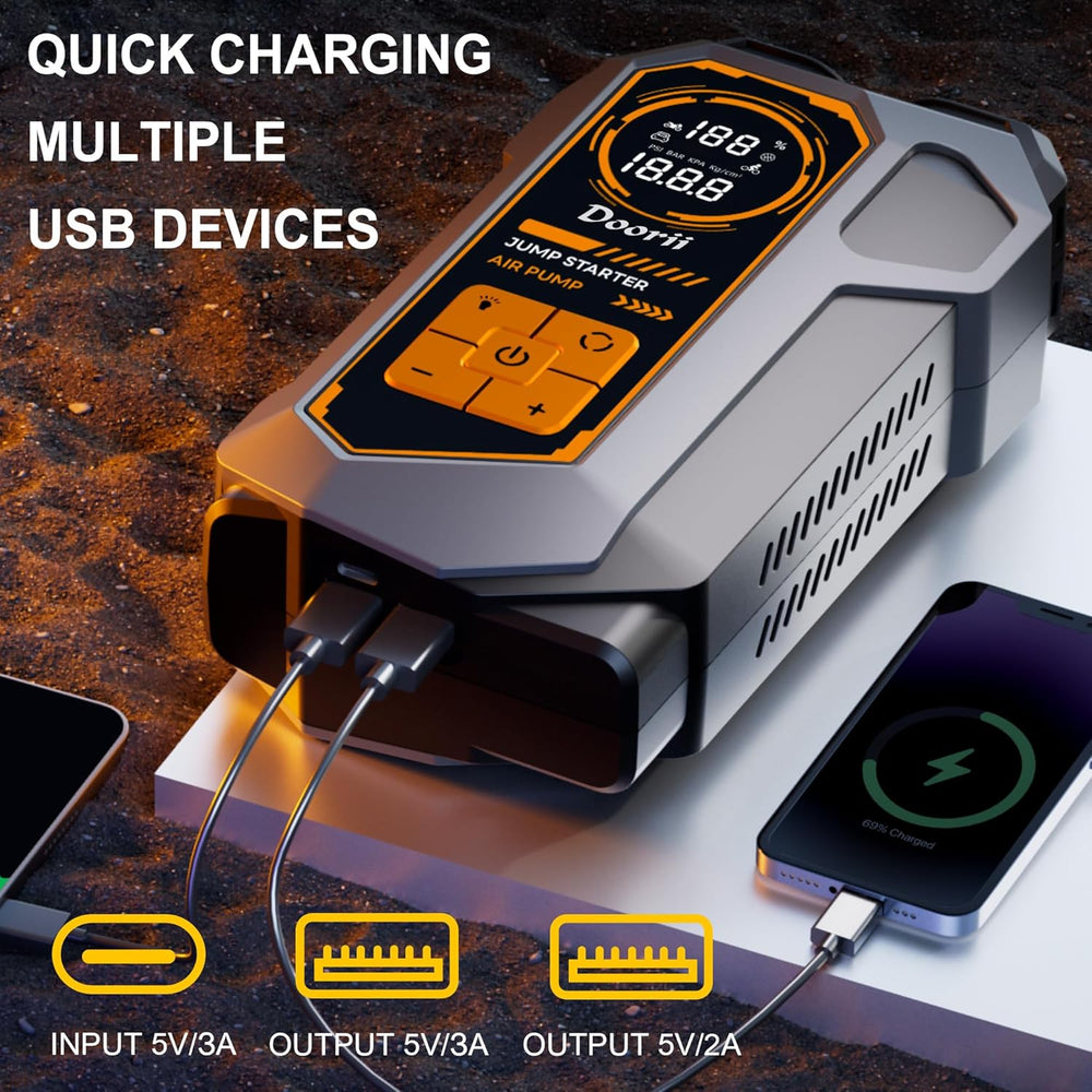 8000A Jump Starter with Air Compressor, Car Jumper Starter Portable, 150PSI T...