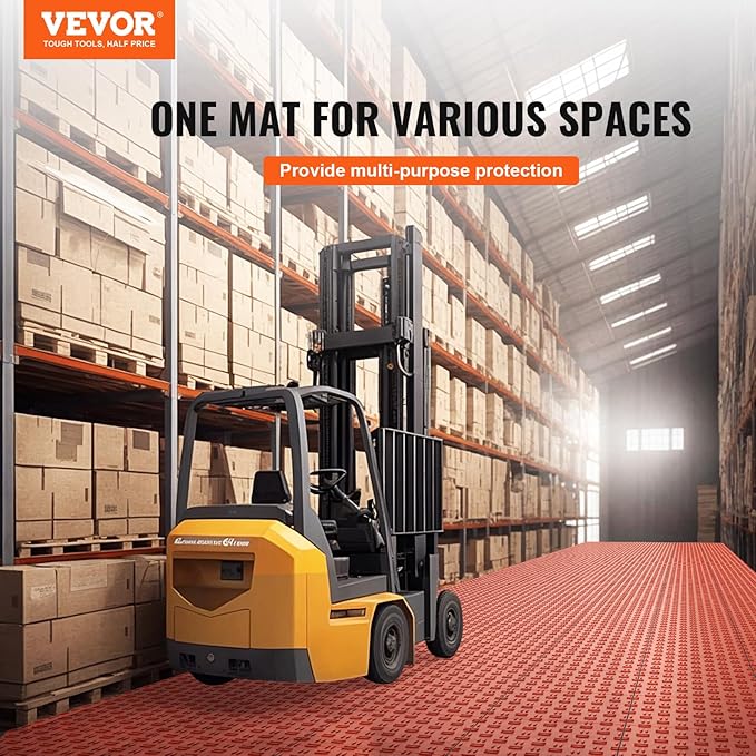 VEVOR Interlocking Floor Covering Tiles, 25 Pack, Non-Slip Double-Sided Texture