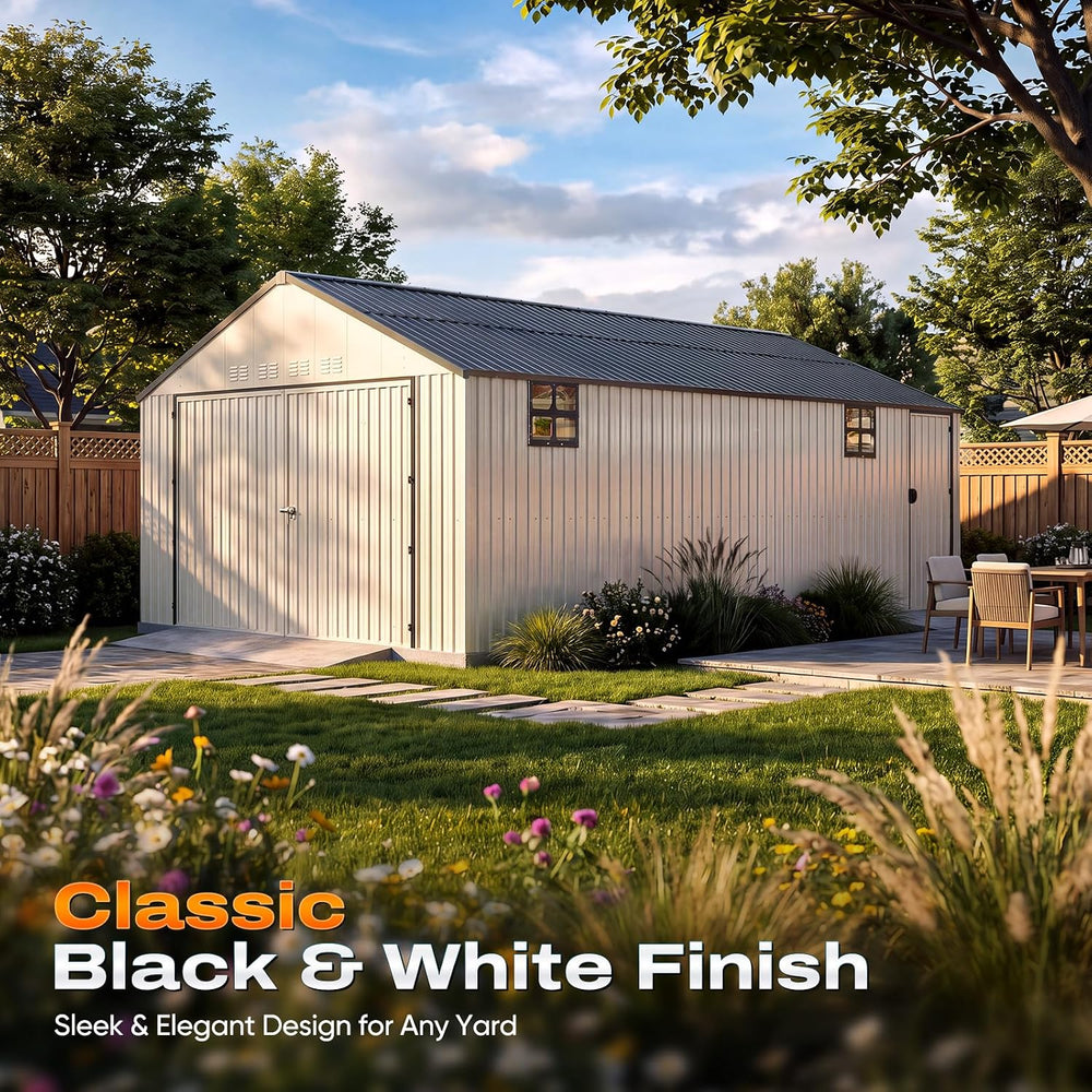 Quictent 14X24X9.4FT Metal Garage Carport Enclosed Car Port with Side Door