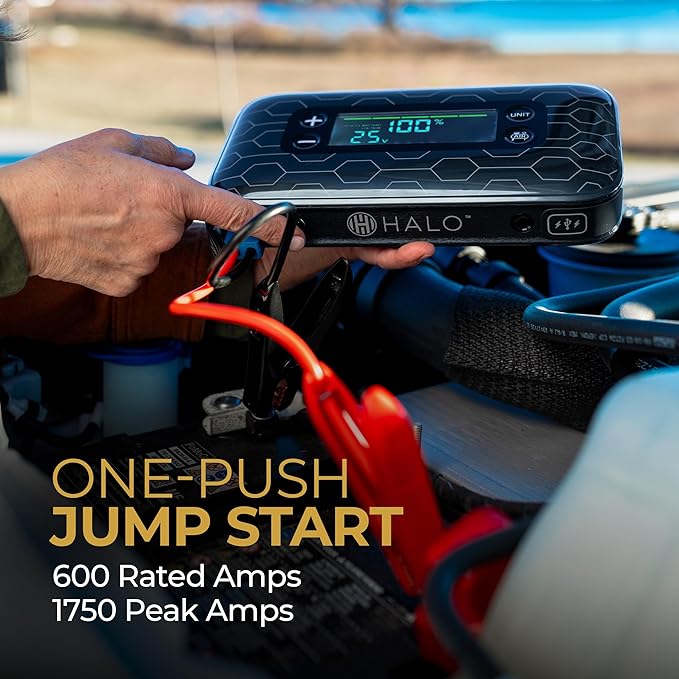 HALO Bolt Air+ 1750 Portable Car Battery Jump Starter | 130 PSI Air Compressor