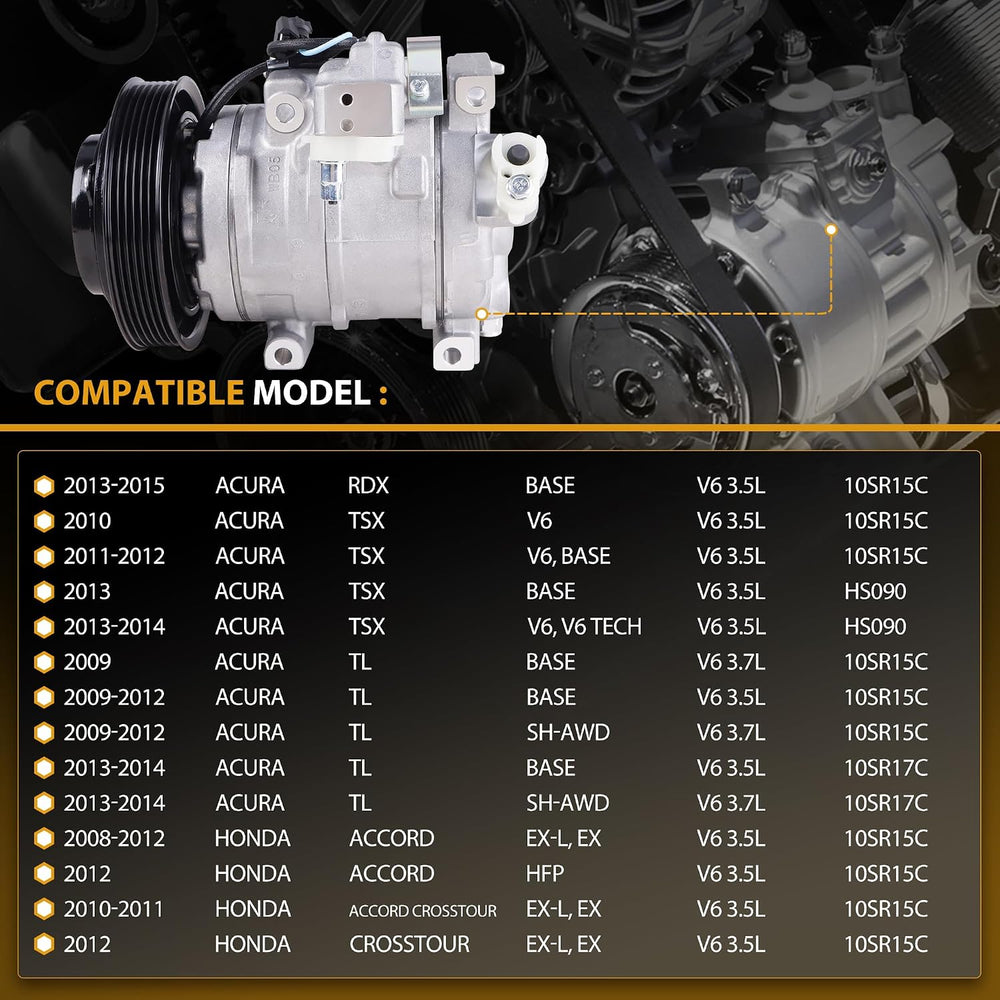 Air Conditioner AC Compressor with 6PK Clutch