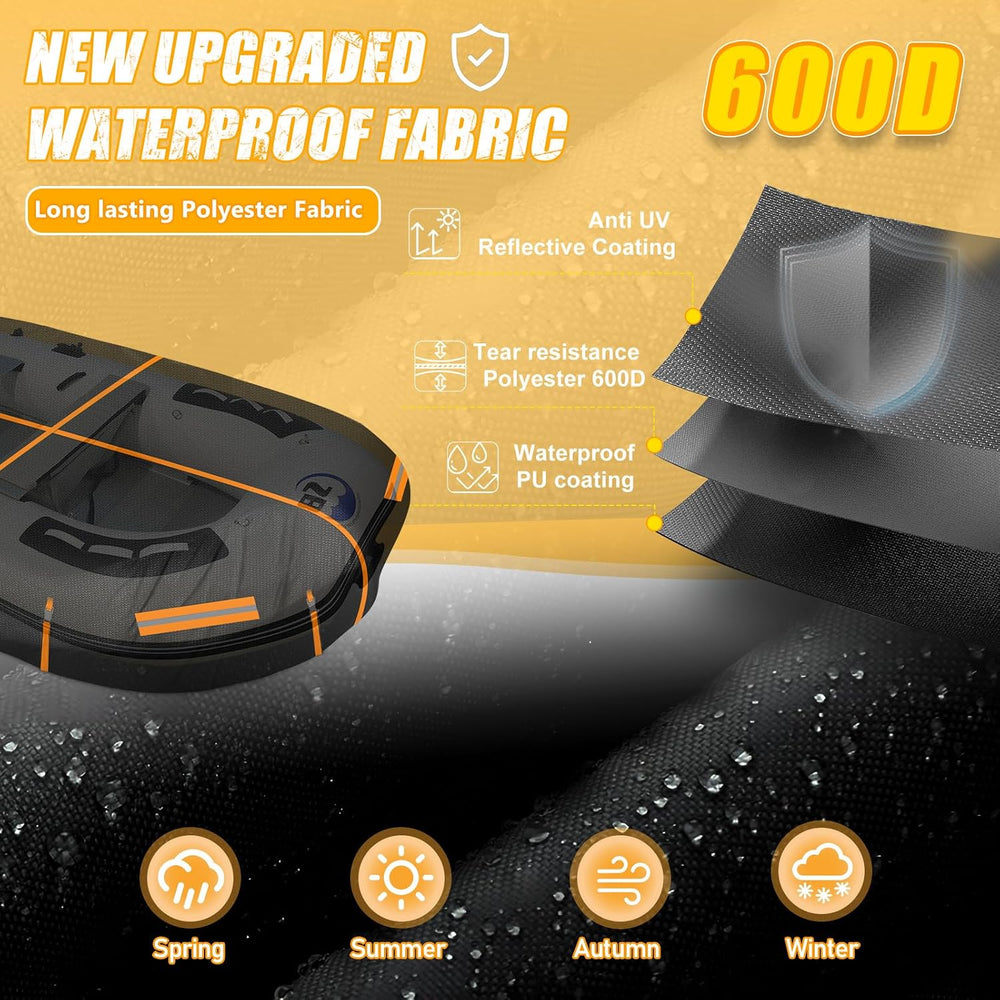 600D Oxford 9.5-10.5FT Inflatable Dinghy Boat Cover, Boat Sun Shade