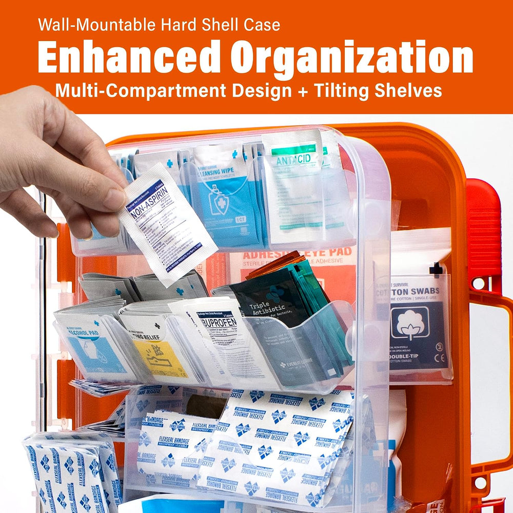 EVERLIT 400 Pcs OSHA Compliant First Aid Kit (Orange)