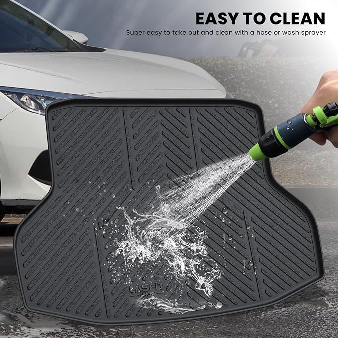 LASFIT Trunk Mat for Honda Civic Sedan 2016-2021, All Weather TPE Custom Fit