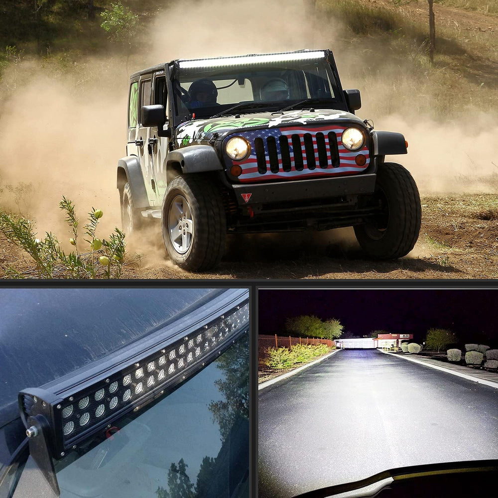 Nilight ZH120 50Inch 50 Inch 288W Curved Spot Flood Combo Bar LED Off Road Dr...