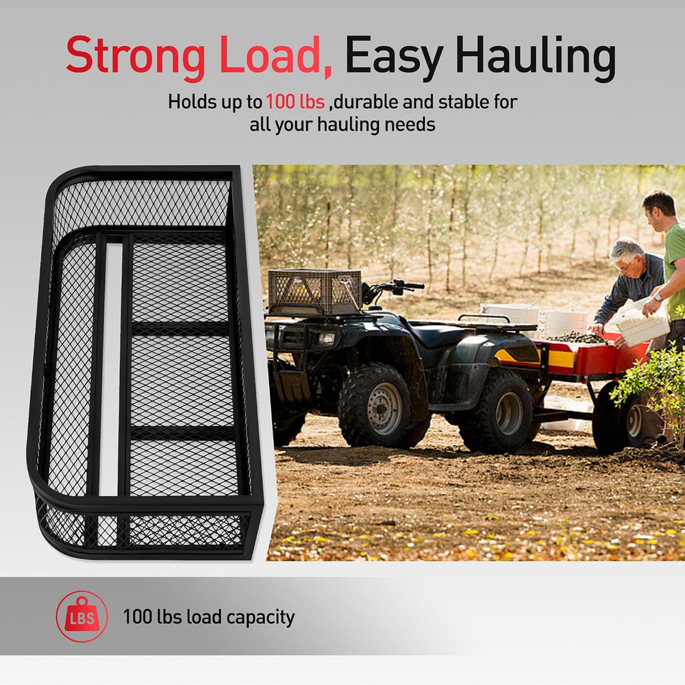 JY PERFORMANCE ATV Front Cargo Basket, Heavy Duty ATV Racks and Baskets for C...