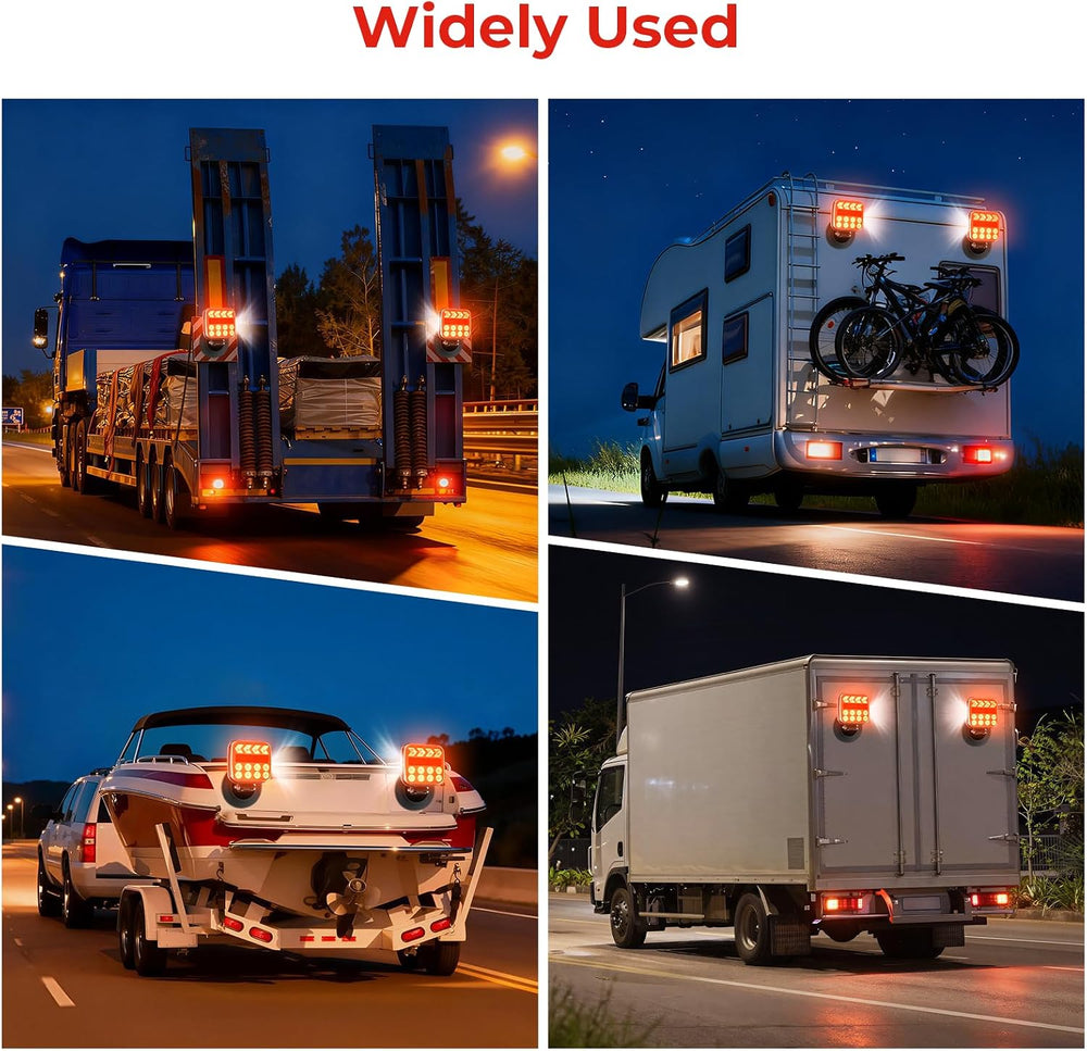 Wireless Trailer Lights - Adjustable Angle Strong Magnetic LED Trailer Light ...