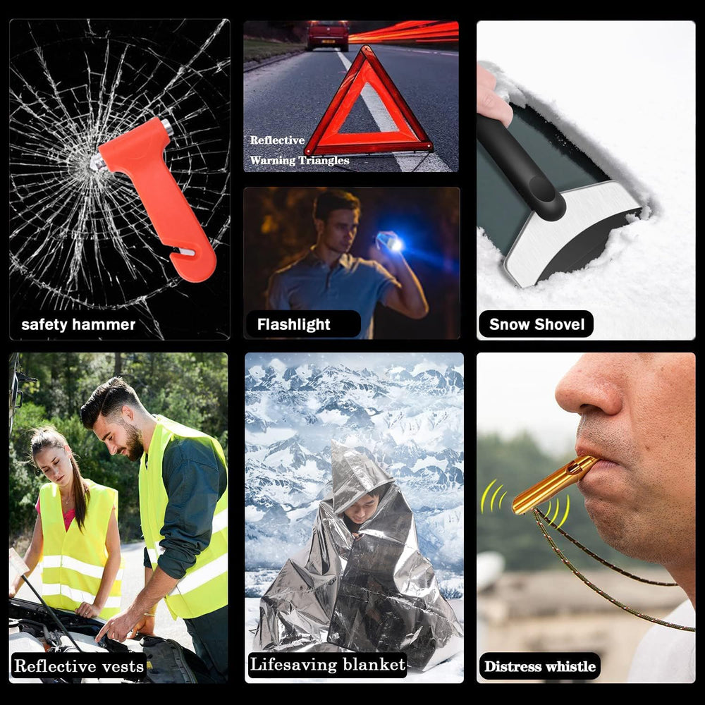 Emergency Roadside Kit for Car ,Safety Car Kit with Jumper Cables