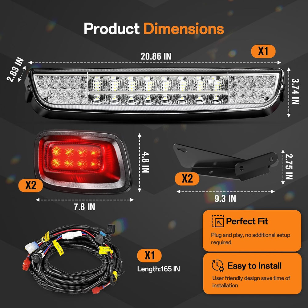 EZGO Light Bar Kit, Golf Cart LED Light Kit for EZGO TXT 1996-2013 Gas&El...