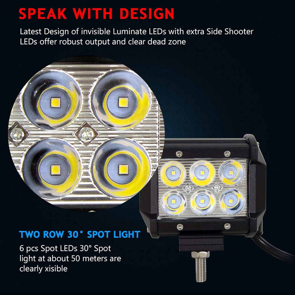 Willpower 10 Pieces 18W 4 inch LED Work Light Bar Spot Driving Fog Lamps for ...
