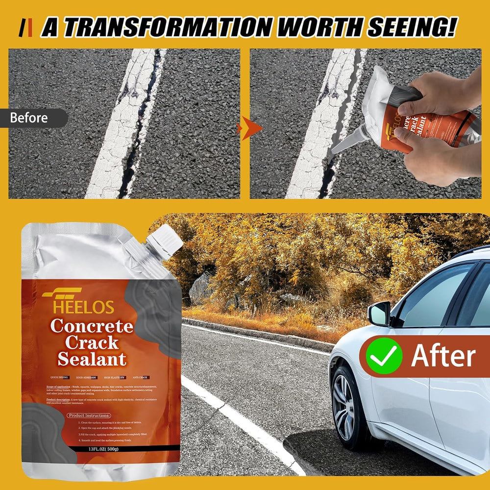 Concrete Crack Filler, 9Packs Premium Concrete Crack Sealant, Weather-Resista...