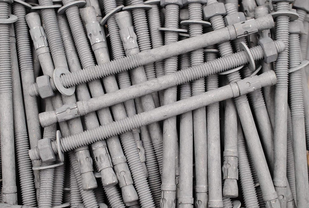 (10) Galvanized Concrete Wedge Anchor Bolts 1/2 x 8-1/2 Includes Nuts & W...