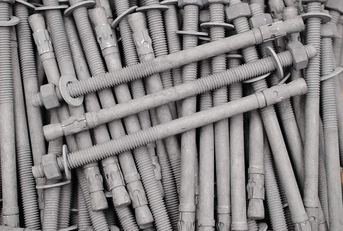 (10) Galvanized Concrete Wedge Anchor Bolts 1/2 x 8-1/2 Includes Nuts & Washers