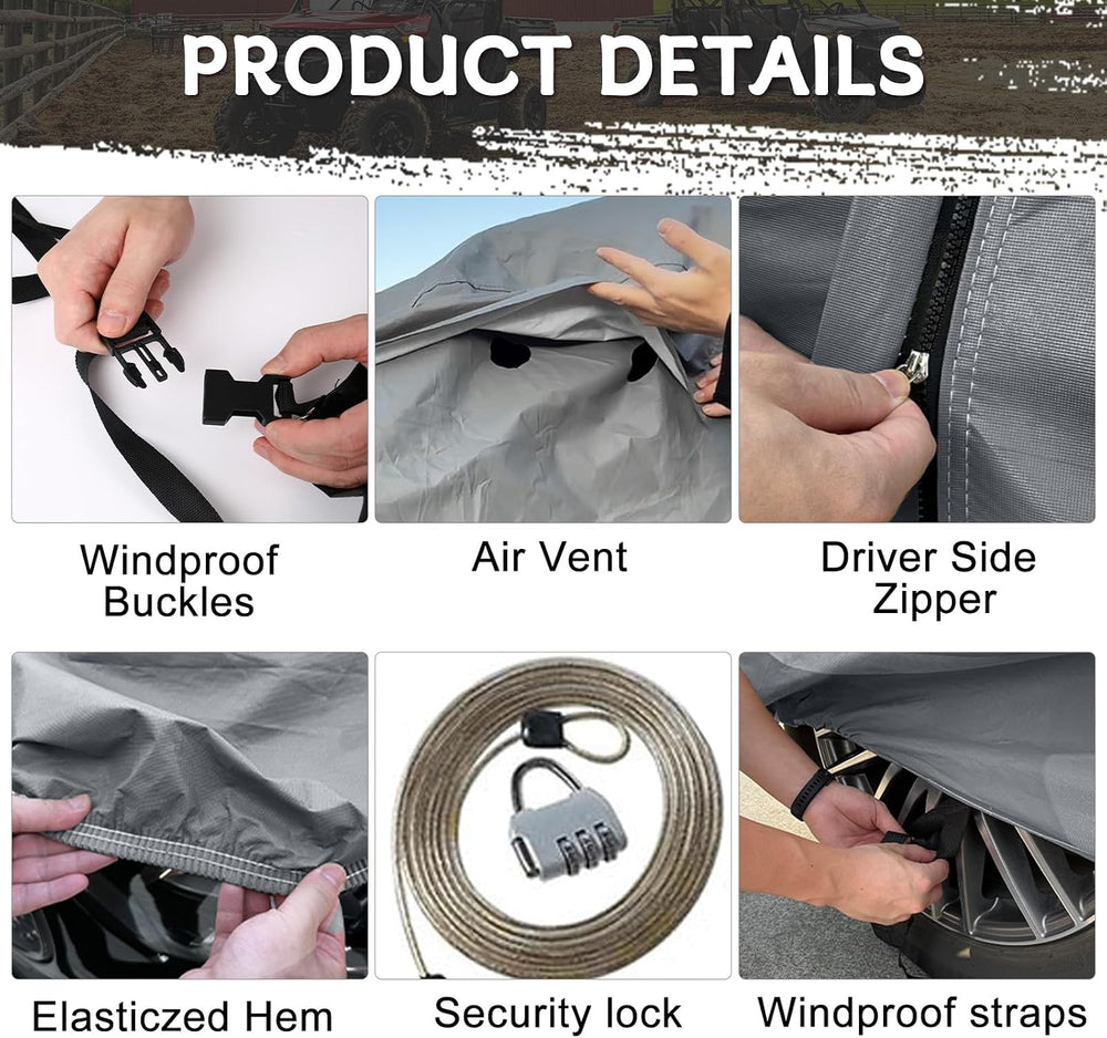 Waterproof UTV Cover Compatible with Honda Pioneer 2 Seaters, 6 Layers All We...