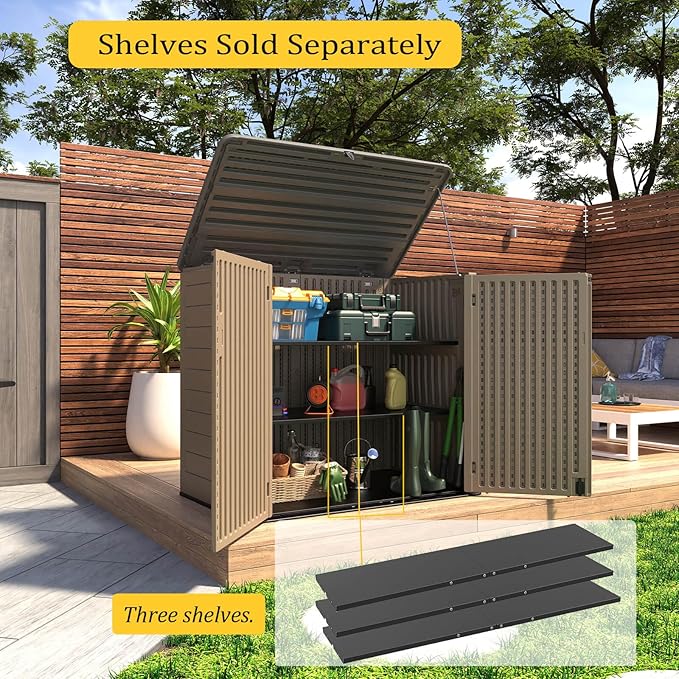 HOMSPARK Storage Shed Weather Resistance, Outdoor Storage Cabinet