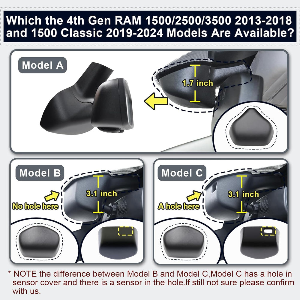 Mangoal Front 4K Dash Cam for Dodge RAM Gen5 RAM 1500 2025-2027 (Model G)