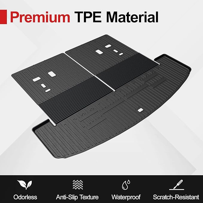 Cargo Mat for 2025 Hyundai Santa FE, All Weather TPE Cargo Mat