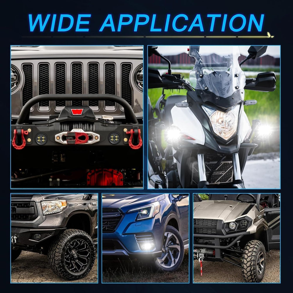 SAE LED Fog Lights, ACEC SHOP 2PCS 80W 3.5 Inch Round LED Pods DOT Approved S...