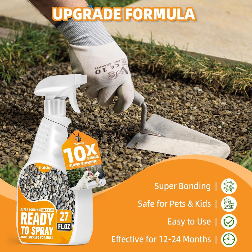 Rock Glue for Landscaping with Sprayer 54oz, Ready-to-Use Mulch & Gravel ...