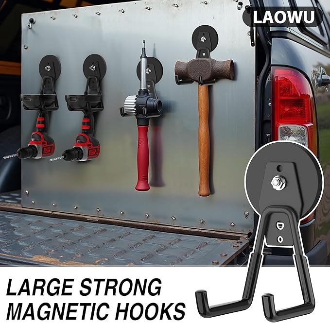 4Pcs Heavy Duty Storage Magnetic Utility Hooks Large Garage Strong Extra Magnet