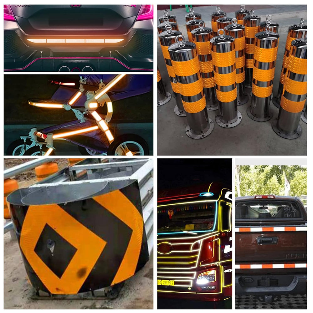 100ft Reflective Tape, Waterproof High Visibility Warning Safety Adhesive Tap...