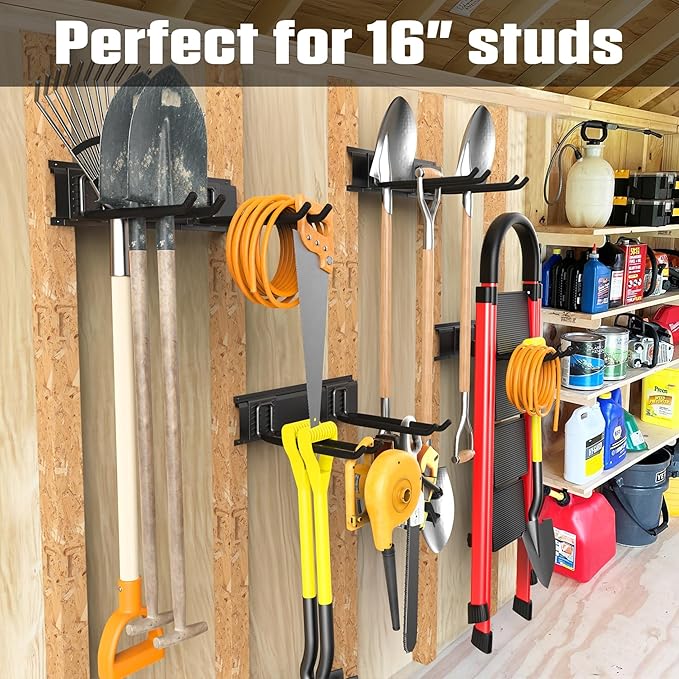 WALMANN Wall Mounted Garden Tool Organizer