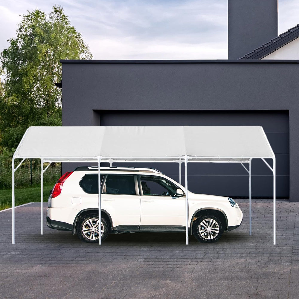 10 x 20 ft Heavy Duty Carport Canopy Waterproof Garage Car Shelter Tarp Tent ...