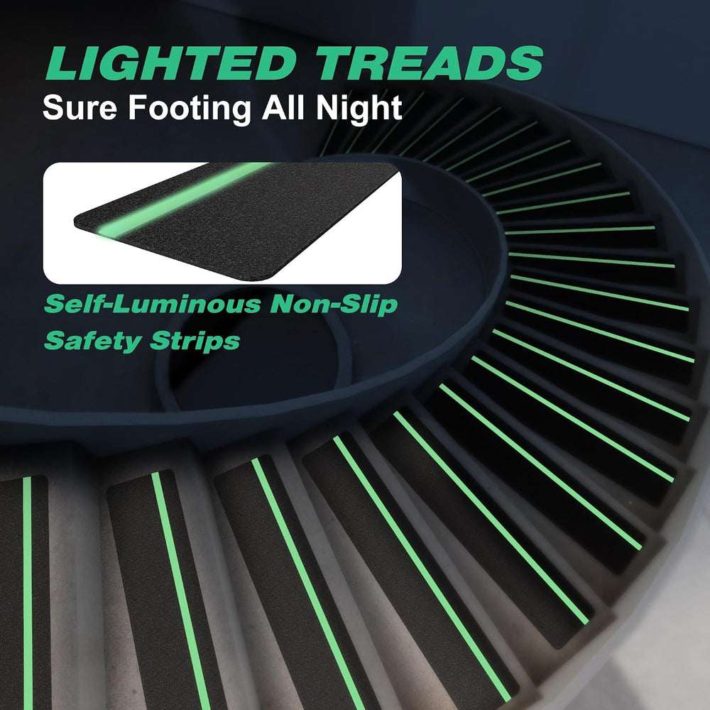 10pcs 8" x 32" Anti Slip Stair Treads with Glow in The Dark Strips,...