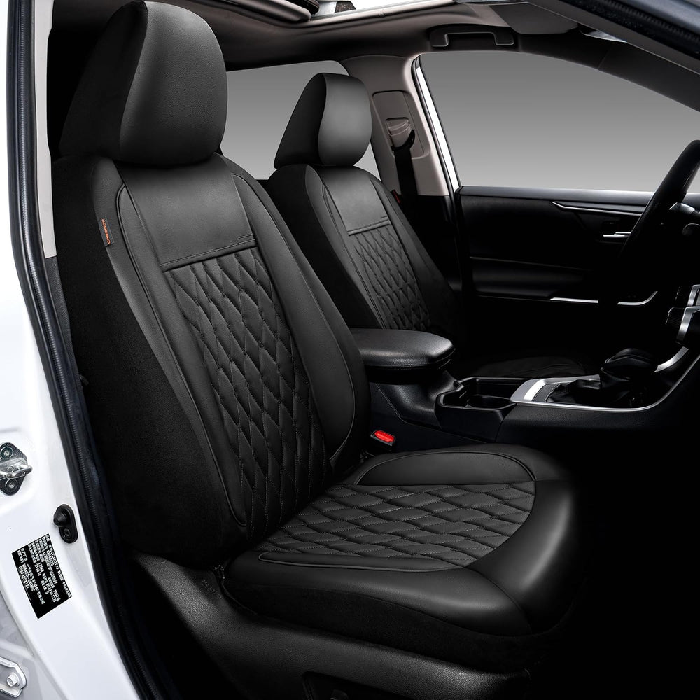 Faux Leather Car Seat Covers Full Set,Luxury and Comfortable Covers for Cars,...