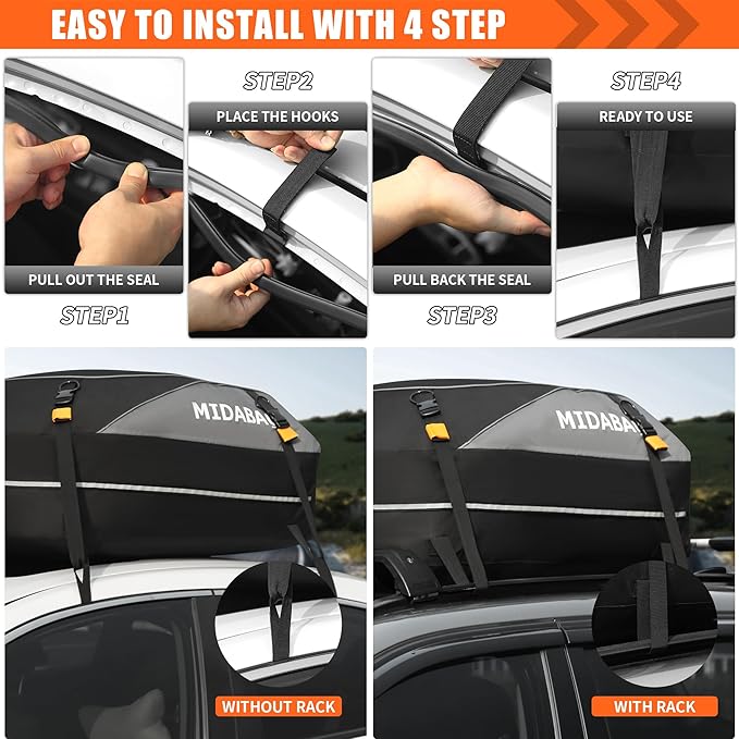 MIDABAO Waterproof Duty Car Roof Top Carrier-Car Cargo Roof Bag Car Roof Top
