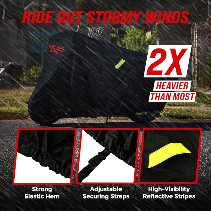 Badass Moto Ultimate Motorcycle Cover Waterproof Outdoor, Heavy Duty Motorcycle