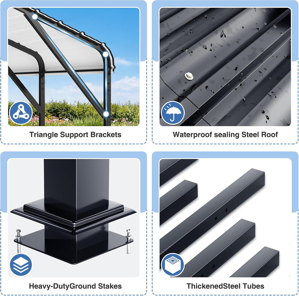 20x40 FT Metal Carport Canopy with Reinforced Base