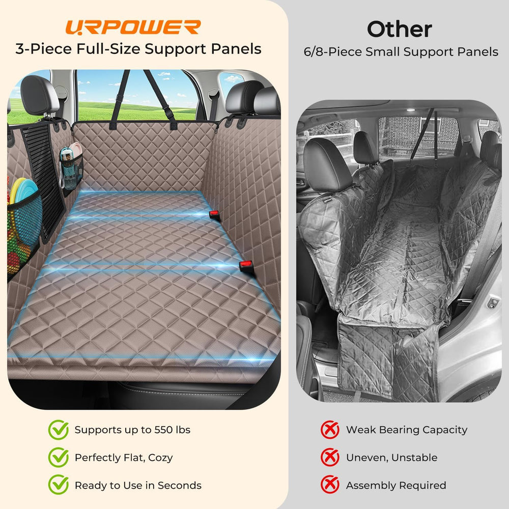 URPOWER Back Seat Extender for Dogs, Large Hard Bottom Dog Car Seat Cover