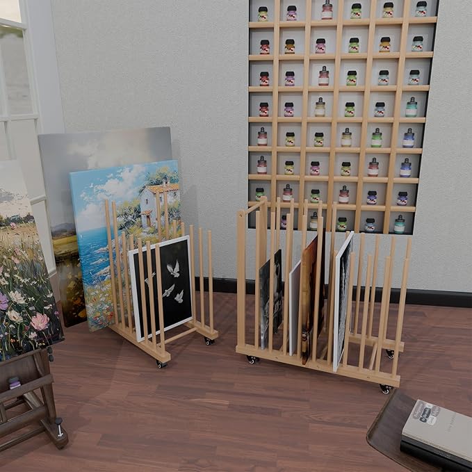 Art Storage Rack, Wood Art Drying Storage Stand