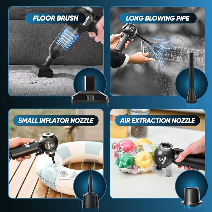 Saker Portable Car Vacuum Cordless 20000Pa 6 in 1 Multifunctional Adjustable