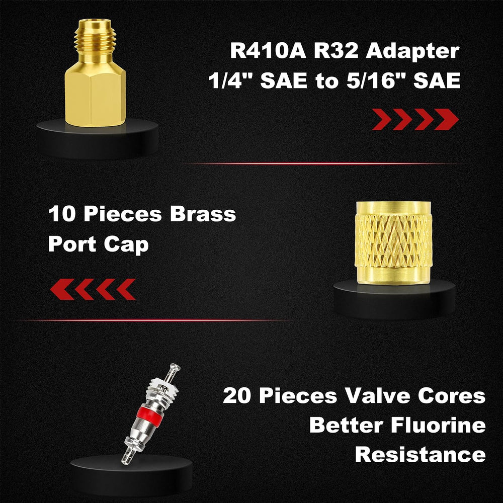 HVAC Ball Valve Core Removal Tool Set,for R410A,R134A,R12 22,Brass