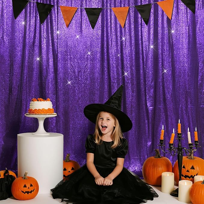 SquarePie Sequin Backdrop Less Transparent Background Sparkly Curtain for Wed...