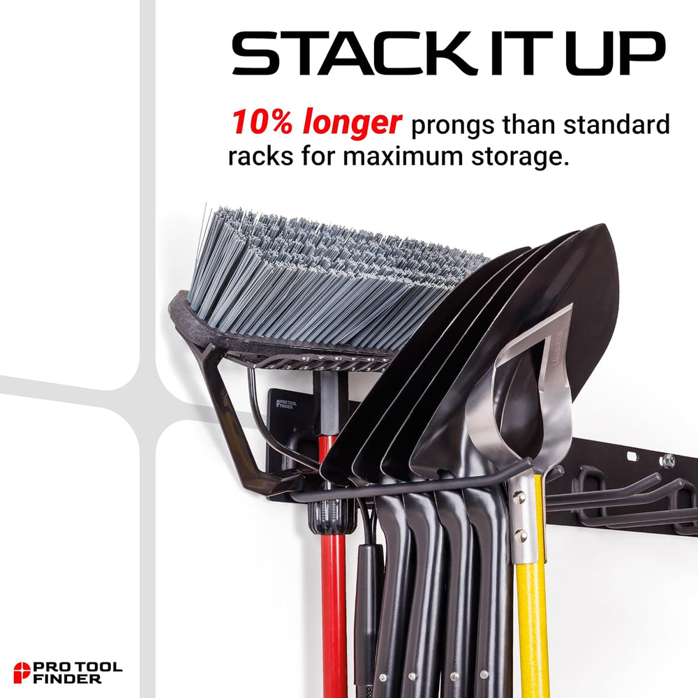 Garage Tool Organizer Wall Mount – Heavy Gauge Steel Rack with Welded Hooks, ...