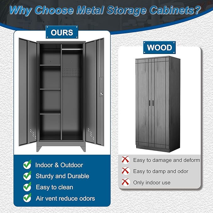 61" H Metal Storage Cabinet, Storage Shed