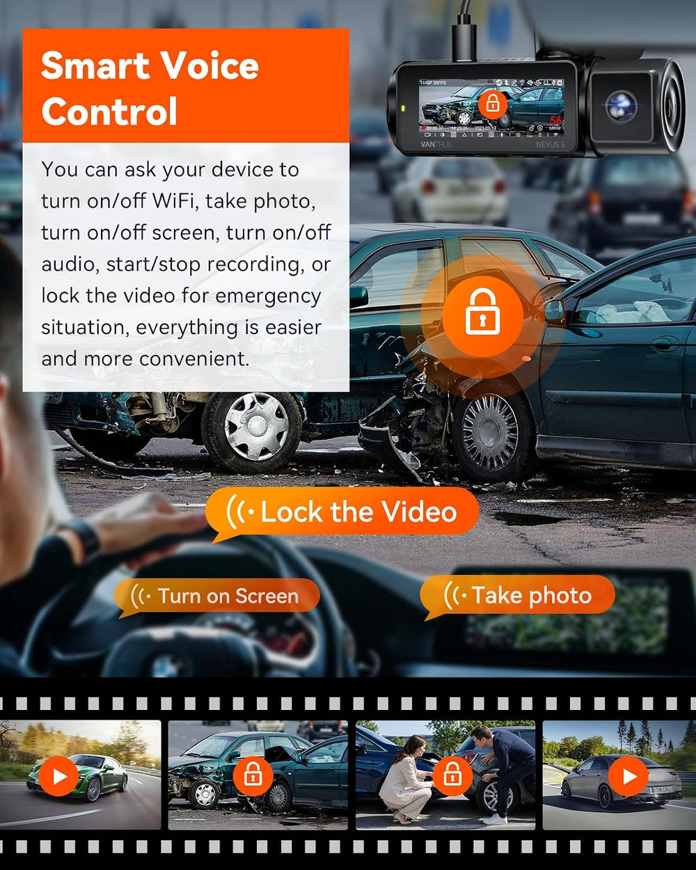 Vantrue N5 4 Channel WiFi 360° All Sides Dash Cam