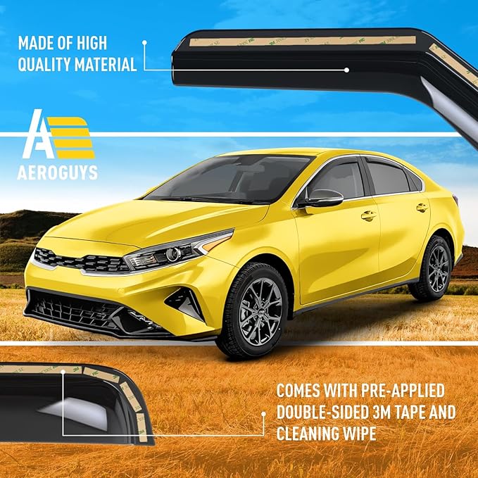 Extra Durable Window Deflectors in-Channel Window Visors Rain Guards Fit (4pcs)