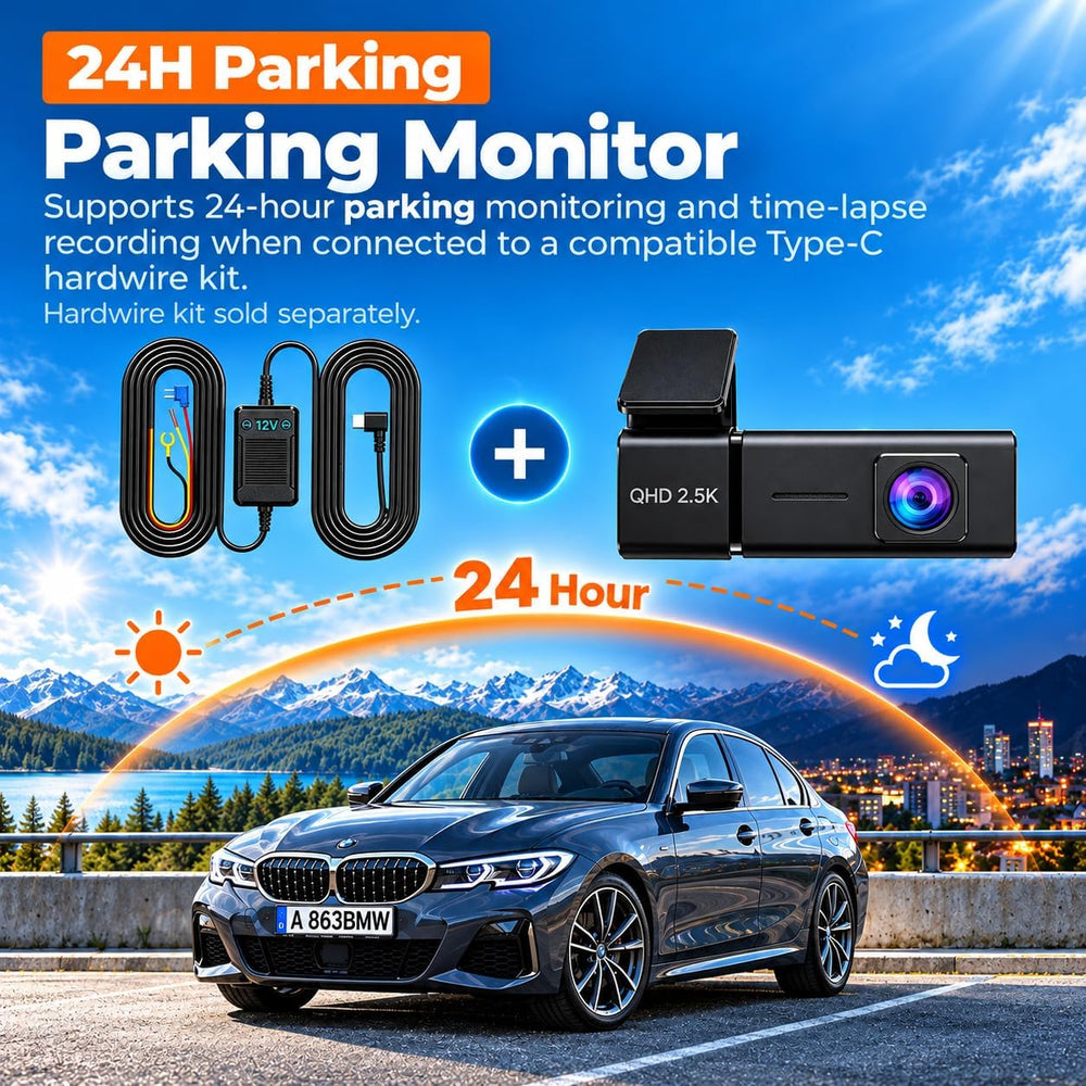 Dash Cam Front Camera for Cars, 2.5K WiFi Dash Cam, 1.47" Screen, 256GB ...