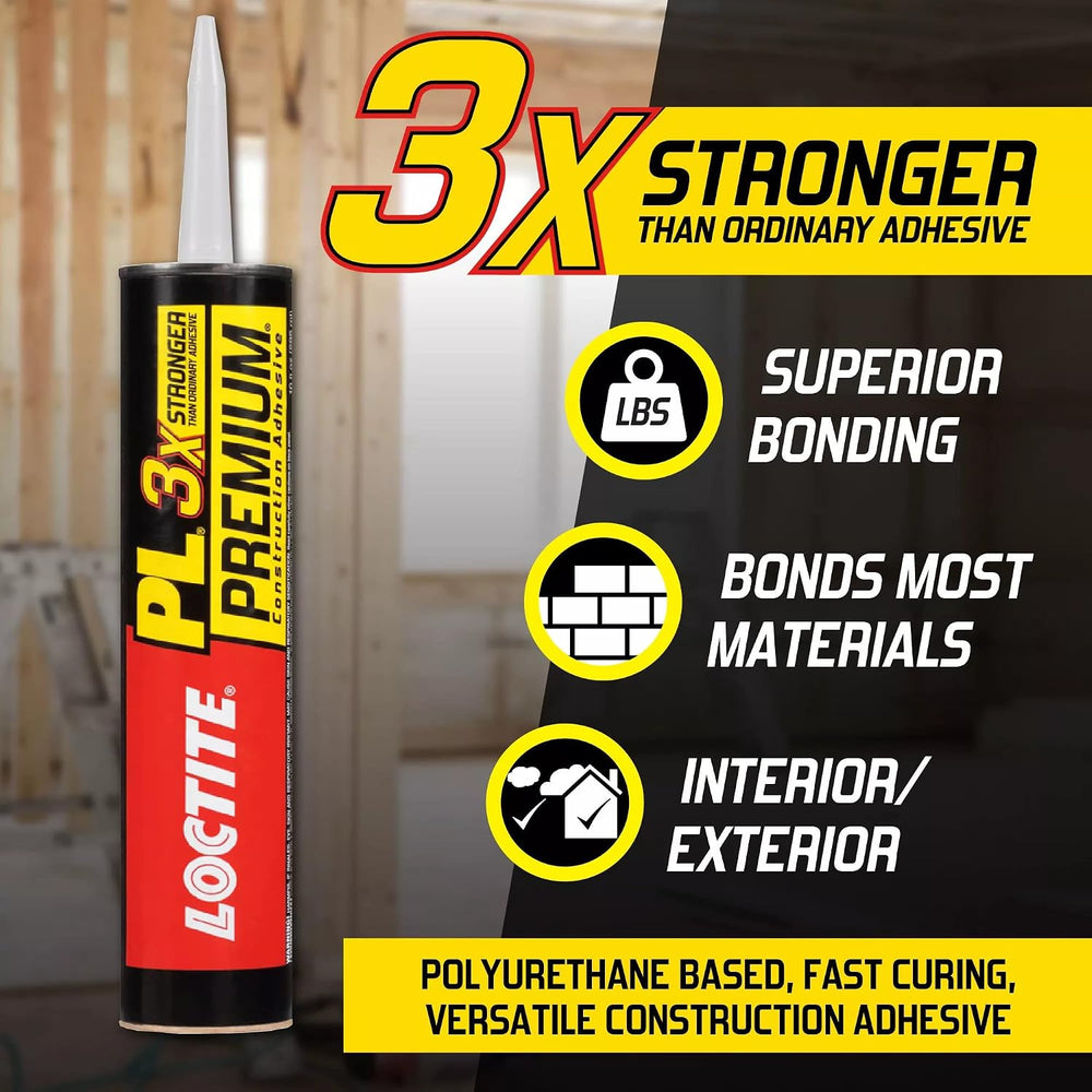 Loctite PL Premium Polyurethane Construction Adhesive, Versatile Construction...