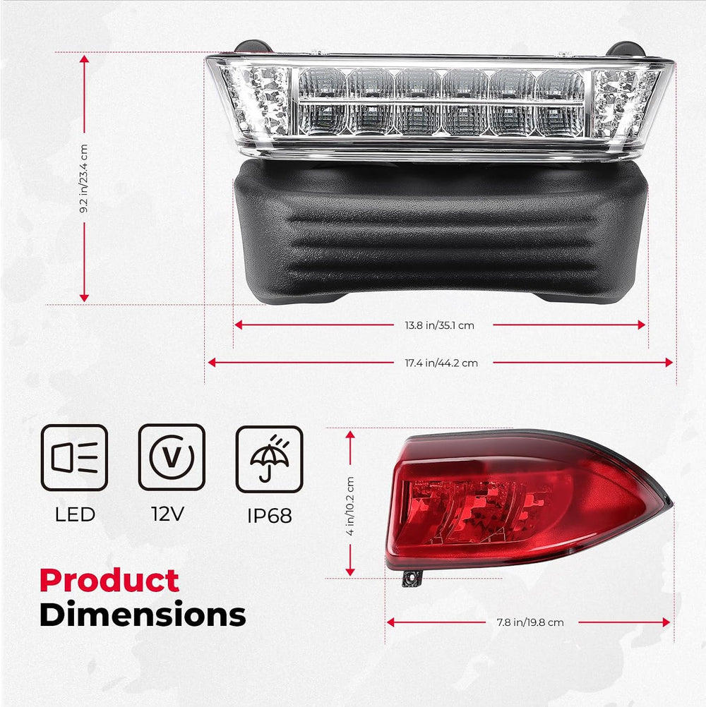 KEMIMOTO Deluxe Light Kit Compatible with Club Car Precedent 2004-Up