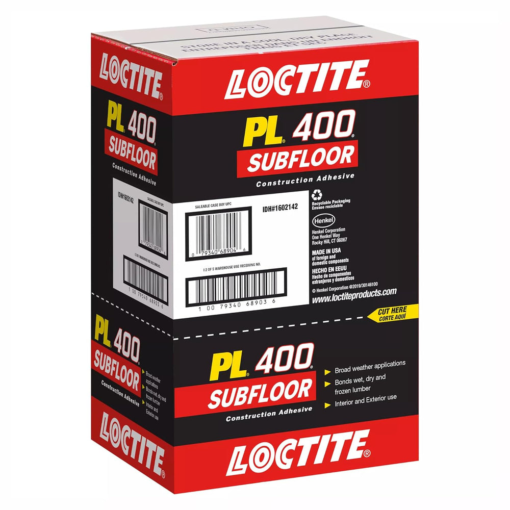 Loctite PL 400 Subfloor Heavy Duty Adhesive, 28 fl oz, 12, Cartridge