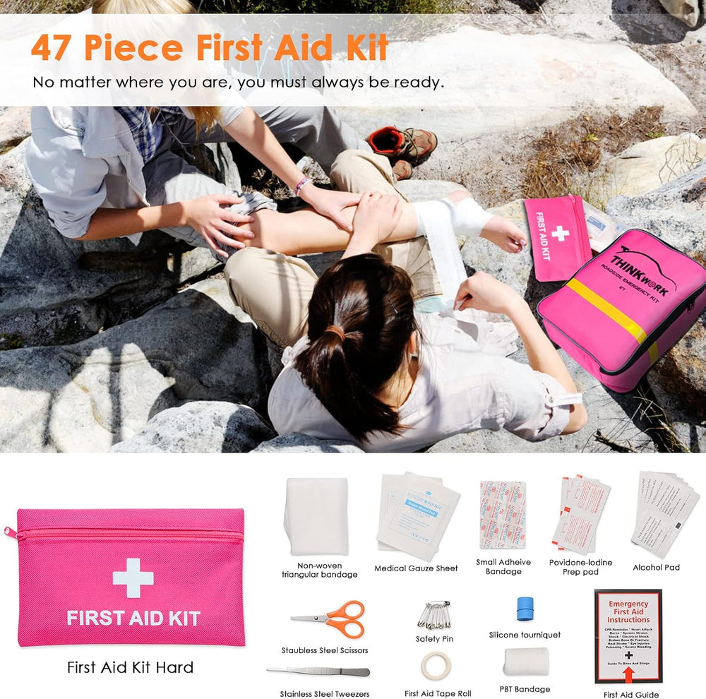 THINKWORK Car Emergency Kit for Teen Girl and Lady's Gifts, Pink Emergenc...