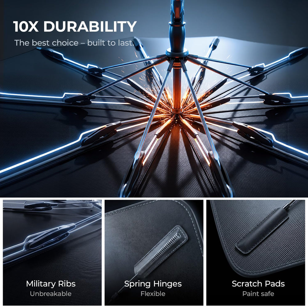 [2026 Upgraded] DooGooCoo Windshield Sun Shade Umbrella for Tesla Model Y, Mo...