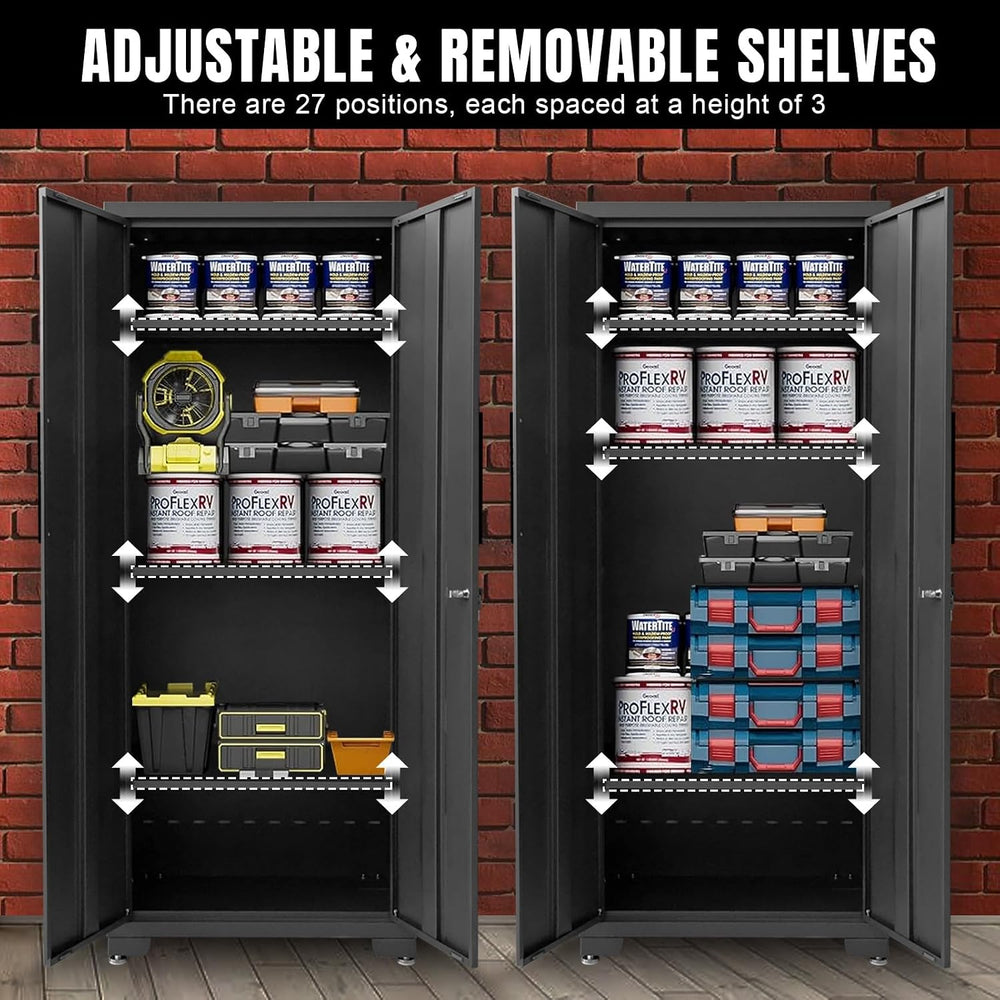 Torin Garage Storage Cabinets System, 9-Pcs Workshop Cabinet Set in Black