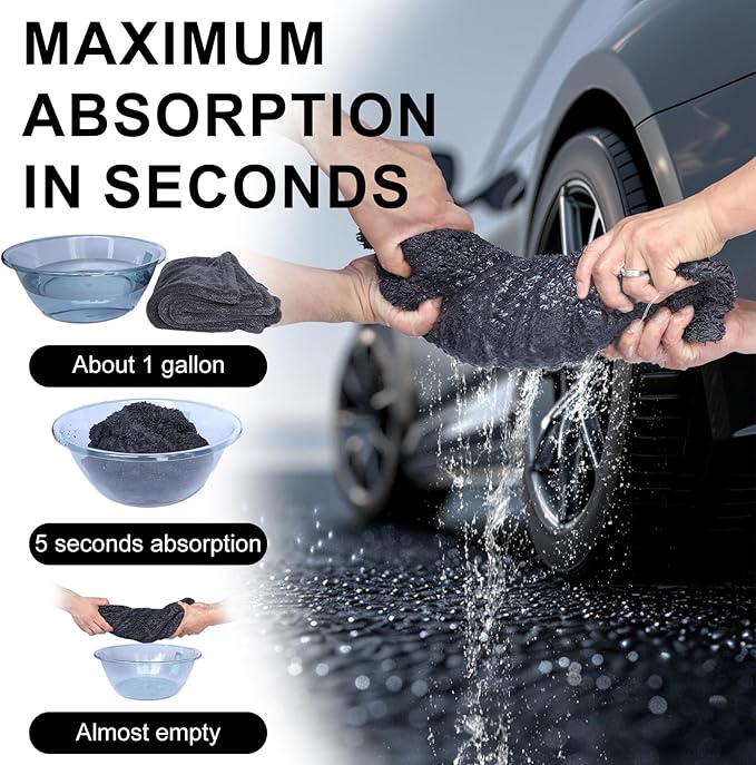 2 Pack XL Car Drying Towel – 1300GSM Ultra Absorbent Microfiber, Twisted Loop
